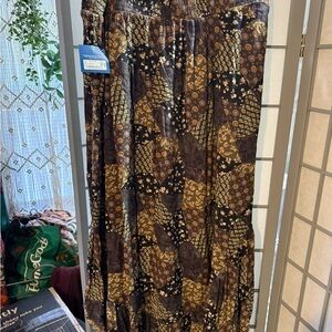 Arizona Jean Company Black and Brown Patchwork Maxi Skirt